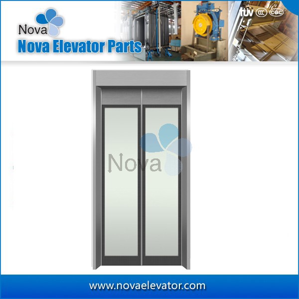 Glass Elevator Door, Glass Panoramic Automatic Center Opening Door for